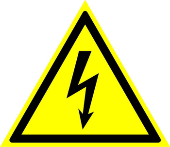 W08 внимание! опасность поражения электрическим током (пластик, сторона 200 мм) - Охрана труда на строительных площадках - Знаки безопасности - ohrana.inoy.org