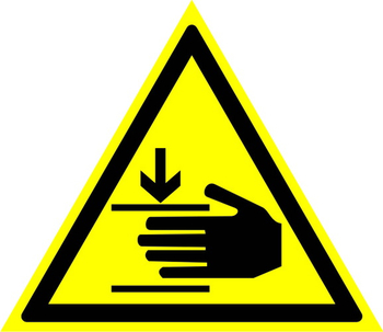 W27 осторожно! возможно травмирование рук (пленка, сторона 200 мм) - Знаки безопасности - Предупреждающие знаки - ohrana.inoy.org